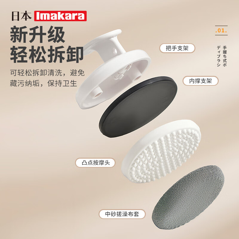 Imakara coarse sand bath towel rub dust bath towel strong mud rub bath brush artifact gloves household men's high-end cloth brush Japanese bath towel brush Northeastern bath artifact + 2 replacement cloth covers