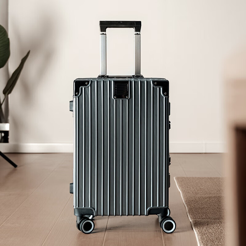 Trolley suitcase aluminum frame 20 boarding 22 large capacity 24 strong and durable 26 thickened 28 student 30 travel code gravel gray 22 inches