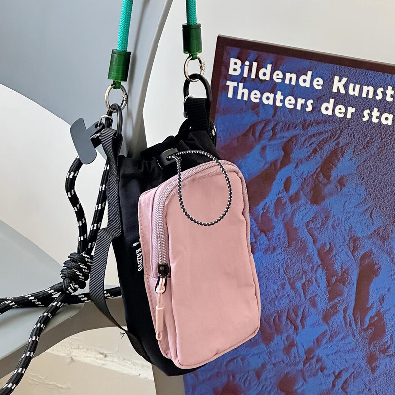 Jin Mu Workwear Crossbody Small Bag Key Mobile Phone Bag Male and Female Student Travel Outdoor Sports Light Water Cup Bag Crossbody Small Bag Purple No Pendant