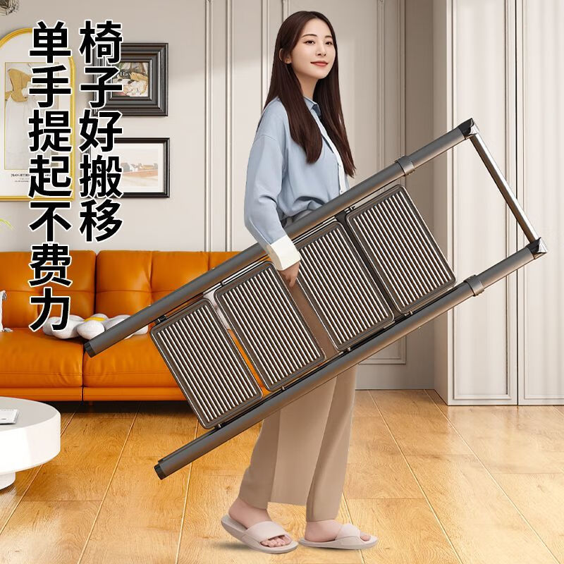 Stable and durable ladder, extra thick carbon steel step stool, household lightweight climbing ladder, outdoor shooting, car washing, multi-functional, strong and stable, six-step handrail (bearing 300 pounds)