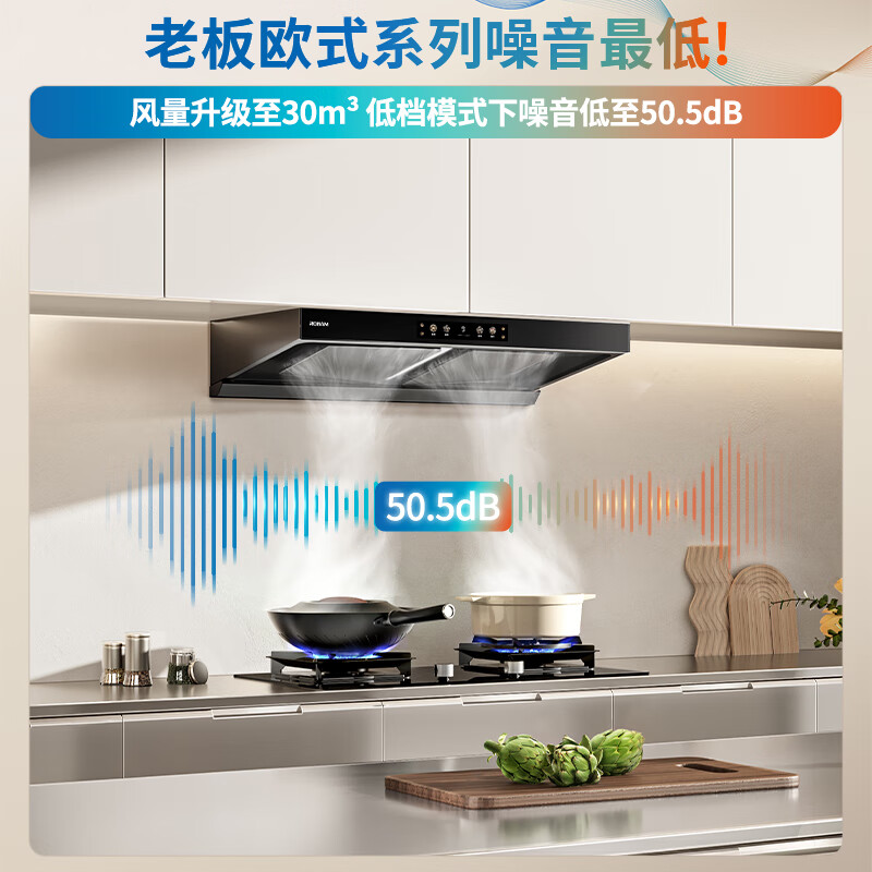 Boss Fengshen series top-of-the-line home high-suction range hood trade-in for new home installation first-class energy efficiency silent European Gemini top suction E1P