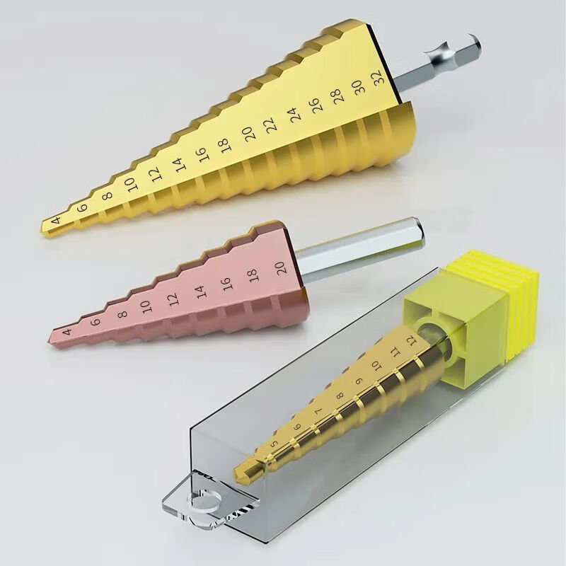 M35 cobalt-containing pagoda drill bit, high hardness step drill hole opener, drill steel, stainless steel, woodworking, multi-functional, cobalt-containing (4-32mm) rotating groove 15 sections, imported from Germany, industrial grade, special for metal