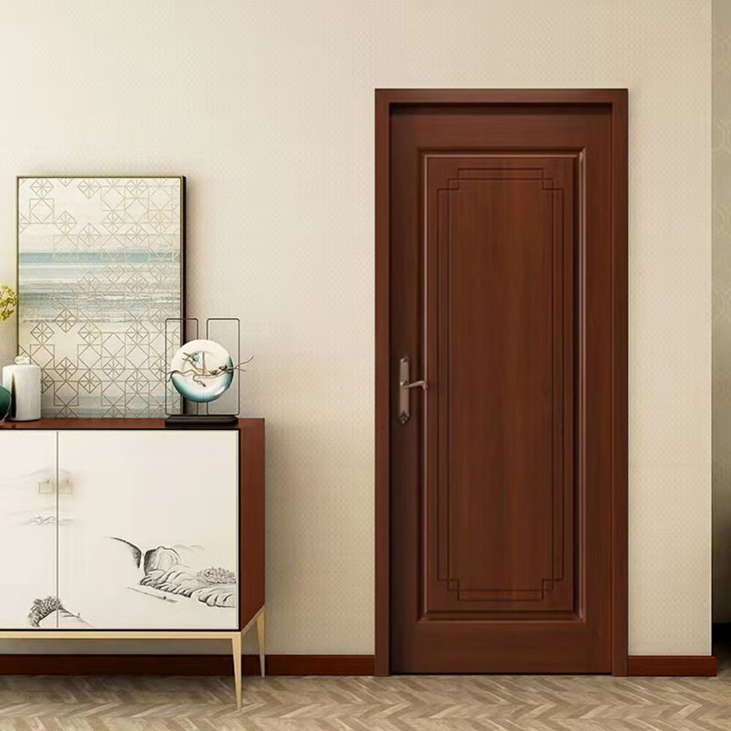 Solid wood door Bedroom door All solid wood composite paint door New Chinese style room door Indoor door Home wooden door Custom door Solid wood composite paint door A