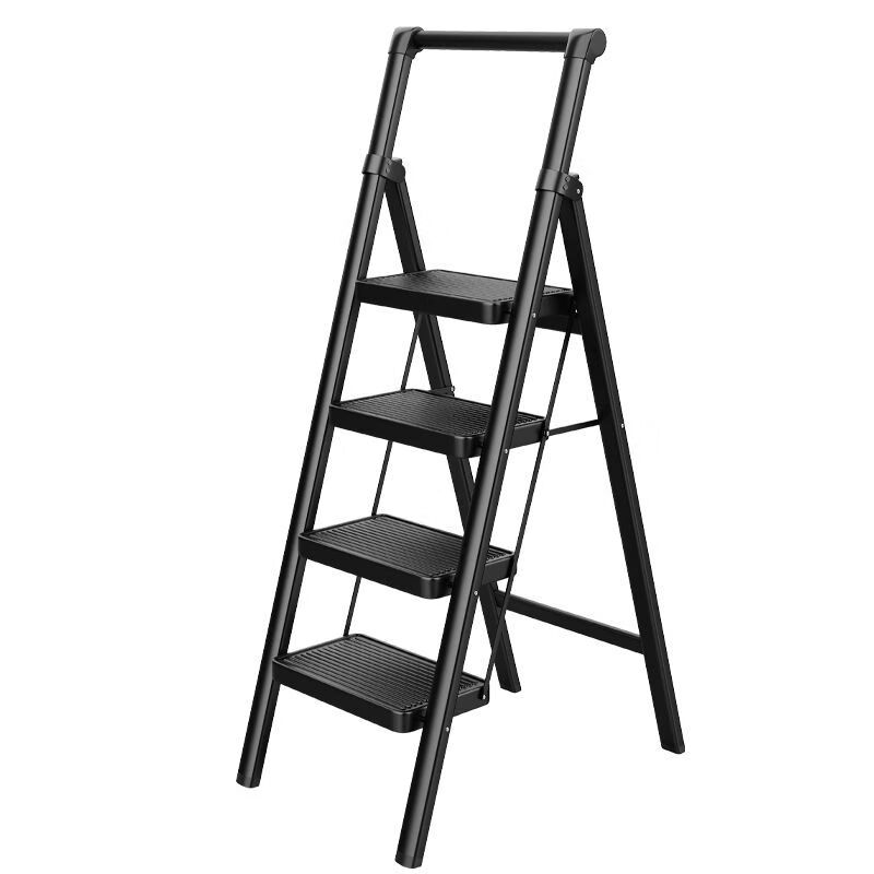 Stable and durable ladder, extra thick carbon steel step stool, household lightweight climbing ladder, outdoor shooting, car washing, multi-functional, strong and stable, six-step handrail (bearing 300 pounds)