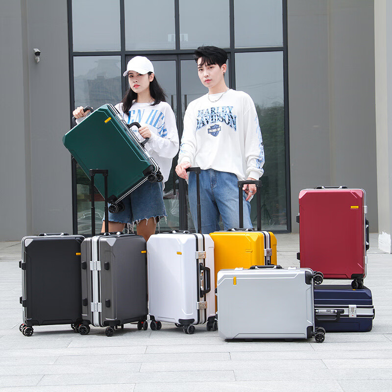 Xiaomi Li high-end suitcase can seat 22 people, suitcase for men and women, 20 boarding case, college student business large capacity, 26 trolley case, supreme aluminum frame, dark gray, 20 inches, boarding size