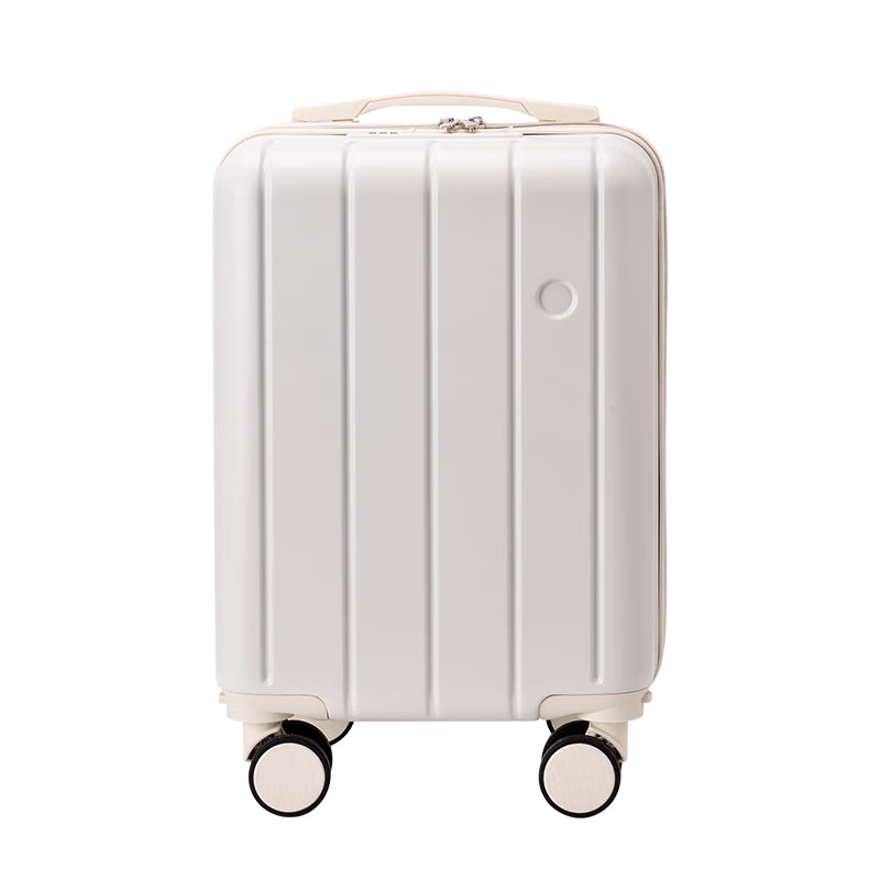 Bei Chuzhong suitcase 14-inch trolley case Spring Airlines 20x30x40 small travel password box that can be boarded on the plane without checking in, ivory white-14 inches, cup holder + USB charging port + detachable wheels, high-looking boarding case, suitable for short-distance business trips of 1 to 2 days
