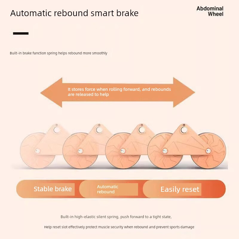 Yunlujian abdominal wheel automatic rebound elbow support for men and women abdominal curling fitness equipment slim belly home sports abdominal muscle artifact orange no timer