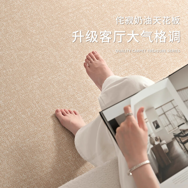 Y U-LIVE carpet living room wabi-sabi style 2025 new style Song style aesthetics new Chinese style no-wash wipeable Zen tea room sofa floor mat loop pile cotton-Qingshan Gujiu 200 300cm hot-selling recommended size