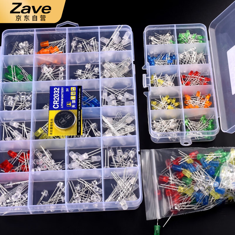 ZAVE light-emitting diode package LED lamp bead component package 0603LED package 5 types, 10 pieces each (50 pieces in total)