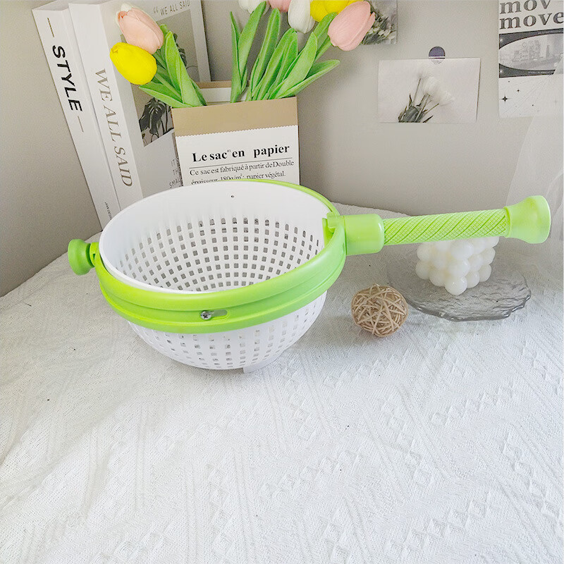 BREEINS fruit drain basket salad dehydrator rotating centrifugal force vegetable water spinner fruit creative spin dryer kitchen wash rotating drain basket opp bag