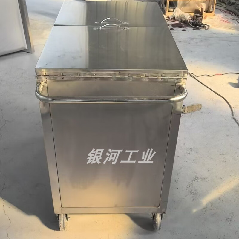 Sterile garbage truck 304 stainless steel transfer truck 316 food hospital laboratory waste cart turnover truck 800*450*800 (201) Style 1 (excluding inner barrel)