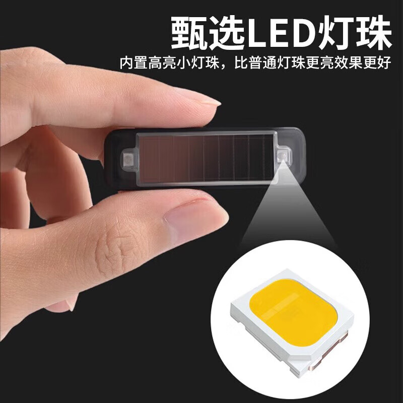 JIANGUAN Solar Explosion Warning Light Upgraded Vibration Sensing + Colorful Explosion Model 2 Pack Wiring-free Car Electric Motorcycle Warning Aircraft Tail Seamless Paste