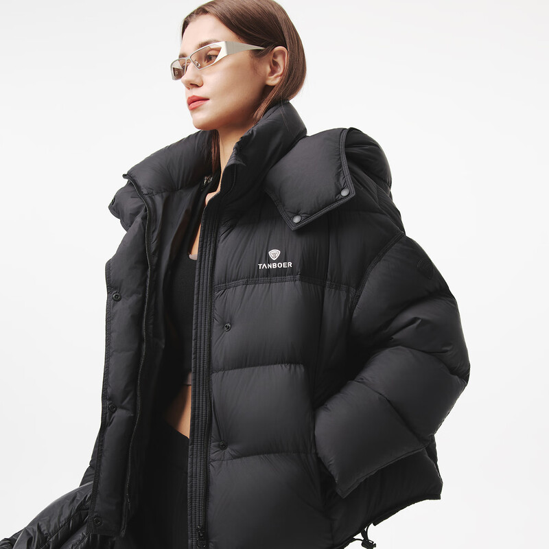 Tambor down jacket women's short removable hood profile thick winter outdoor warm jacket 5530538Z black 165