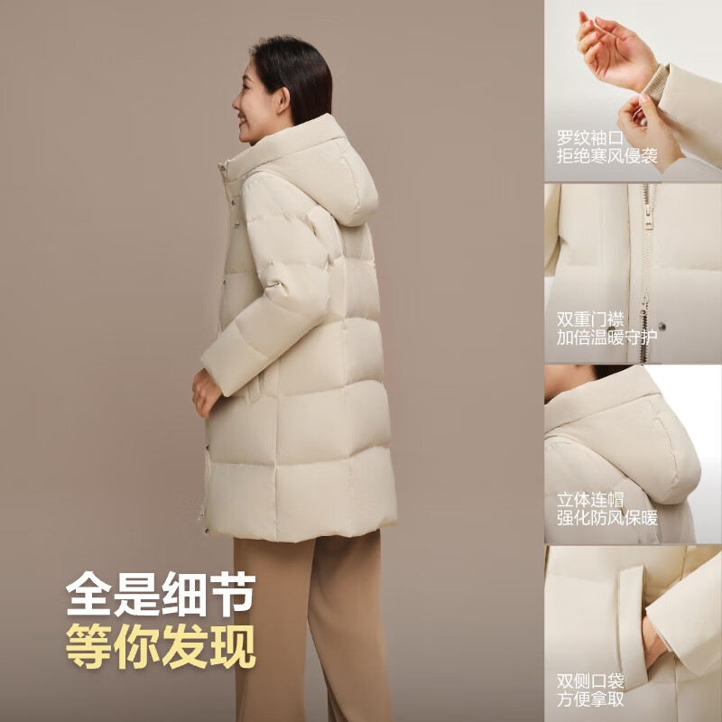 Bosideng (BOSIDENG) 25 new winter down jacket women's hooded 90 velvet loose gift for the elders Qiji red coat New Year red zodiac year Nuanshami 7A53-recommended by the store manager M 165/88A Weight about 110-120 pounds