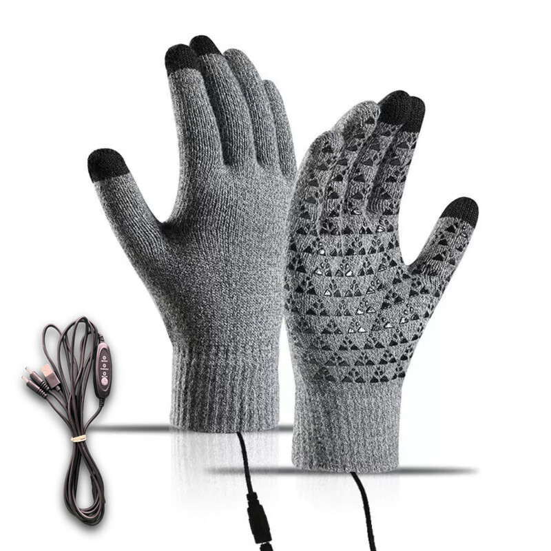 Zhizhou USB rechargeable heated gloves are heated in winter, electric vehicles are kept warm, student hand warmers are used for girls and men's office, cycling office, black - non-temperature adjustable