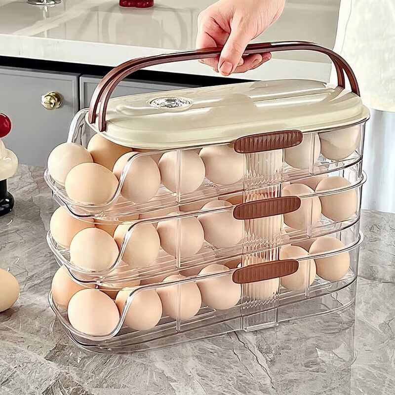 Tanbeiman egg storage box household refrigerator crisper egg storage special side door food grade multi-layer storage box artifact single row - single layer side door storage