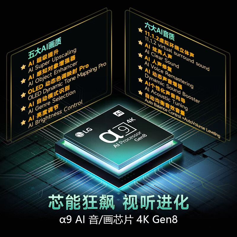 LG high-end C5 series 65-inch OLED TV 4K ultra-high definition giant screen viewing AI TV 144Hz high brush 65C4 upgraded model OLED65C5PCA