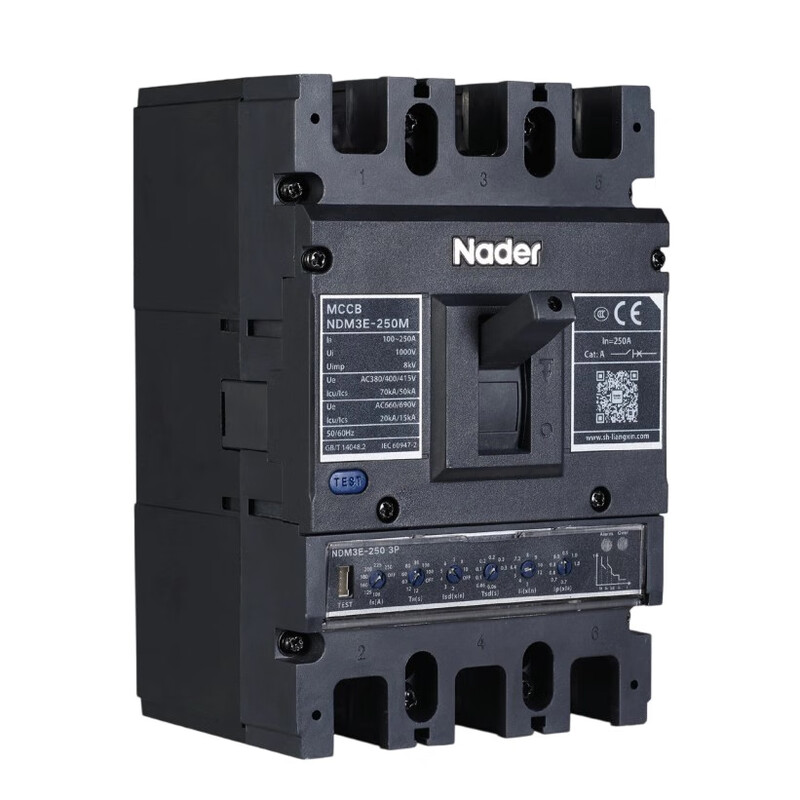 Liangxin NDM3E-125M electronic molded case circuit breaker 250A630A1600A Nader air switch 3P NDM3E-250M/3300 250A