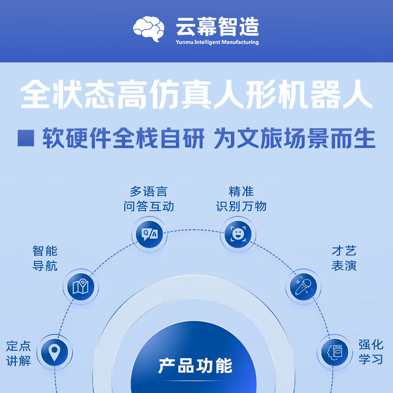 Yunmo Intelligent Manufacturing Cultural Tourism Humanoid Robot Guide Explains Voice Interaction Celebration Advertising Exhibition Conference AI Conversation Robot Welcome Cultural Tourism Reception Scenic Area Guide Robot C-type Xiaoyuan