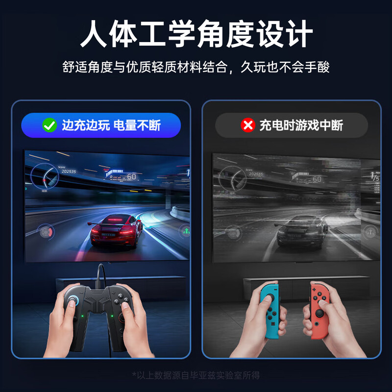 Biaz is suitable for Switch2 handle grip charger ns2 handle charging grip Joy-con accessories, charging and playing without damaging the handle, supports the use of strong magnetic suction with case