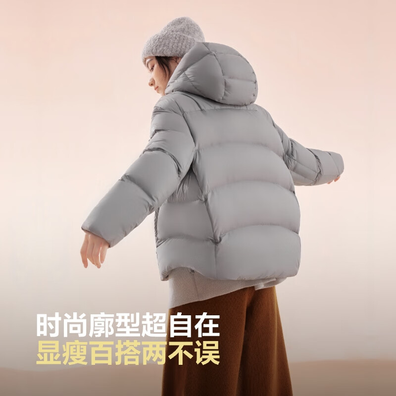 Bosideng 25-year-old down jacket for women winter 90 velvet thickened hooded loose short casual all-match warm jacket