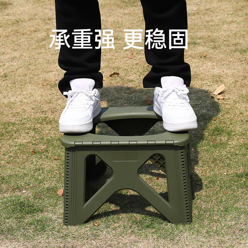 Outdoor toilet car emergency camping toilet stool adult portable anti-odor folding children's travel mobile toilet new large bench toilet - military green (free accessories)