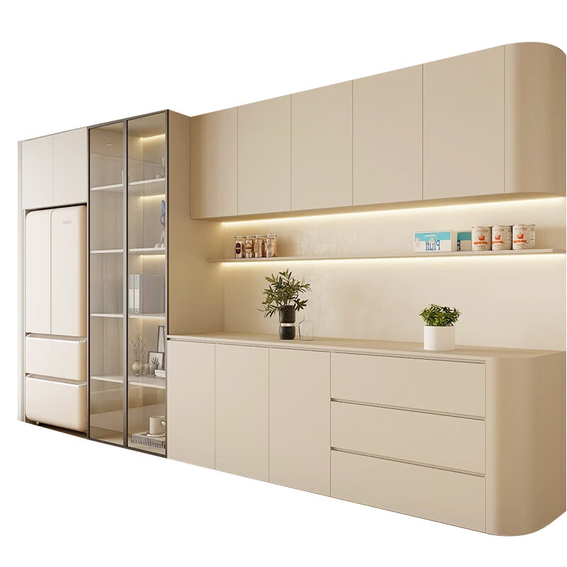 Aochaohang Guangzhou Foshan European pine board whole house customized source factory solid wood furniture door to top wardrobe sideboard cabinet Luli European pine board ENF environmental protection square meters