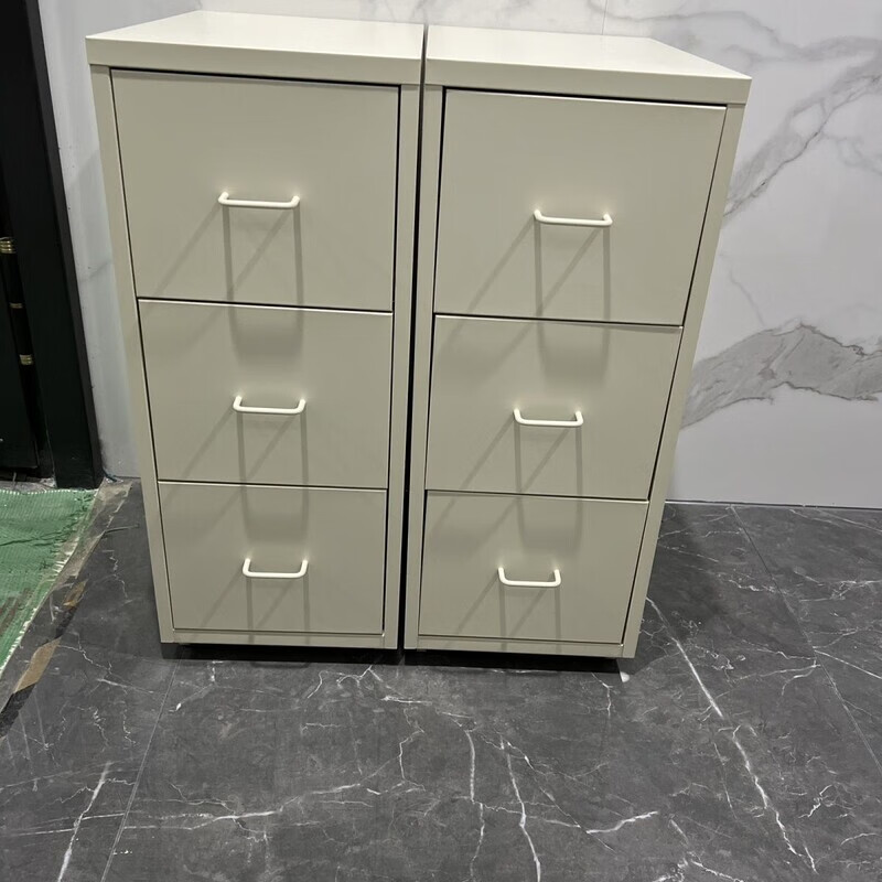 Bun Peng iron cabinet storage cabinet clearance large disposal Chinese bedside study living room dopamine storage mobile steel drawer three drawers thickened light pink