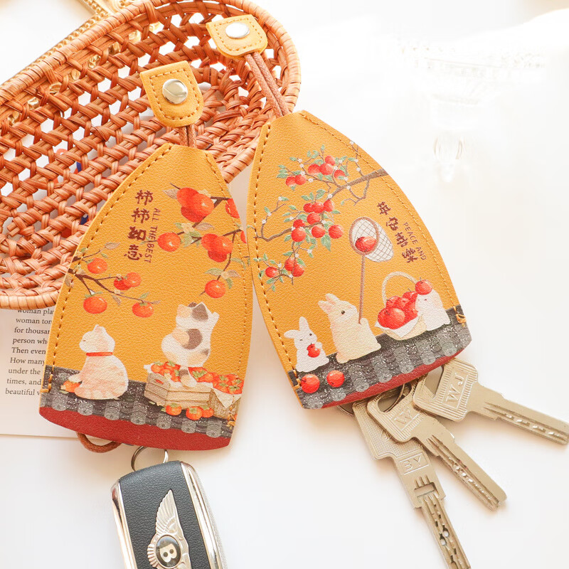 Shiganu safe and smooth pull key bag electric car home door key cover cute protection Shishi Ruyi cat key bag