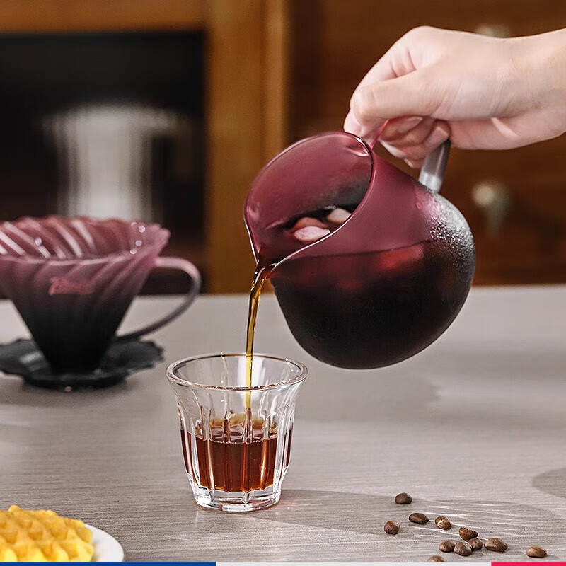 PGY Japan imported high-quality blackberry hand-brewed coffee filter cup sharing pot set drip-type household glass coffee utensils blackberry glass filter cup