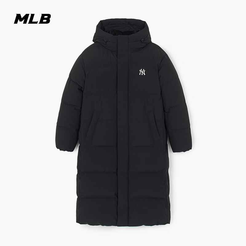 MLB down jacket for men and women, 2025 latest basic versatile long style 3ADJB2356-50BKS-M