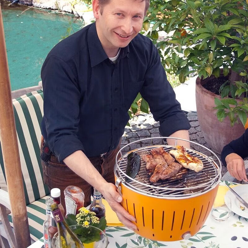 NAOISKEY LotusGrill German Lotus barbecue household oven-free grill outdoor villa stove charcoal barbecue gray small size