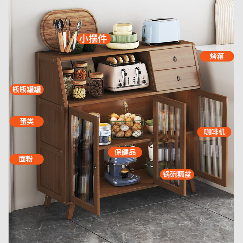 Kampai Clearance Kitchen Sideboard Wine Cabinet Cabinet Simple Cupboard Multi-Function Storage Cabinet Home Tea Cabinet Storage Living Room Manufacturer Clearance-Single Door