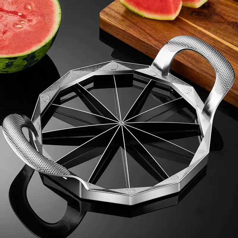 Wing Fantasy 304 stainless steel large watermelon cutter artifact to split and eat watermelon cut cantaloupe cutter fruit cutter large watermelon slicer