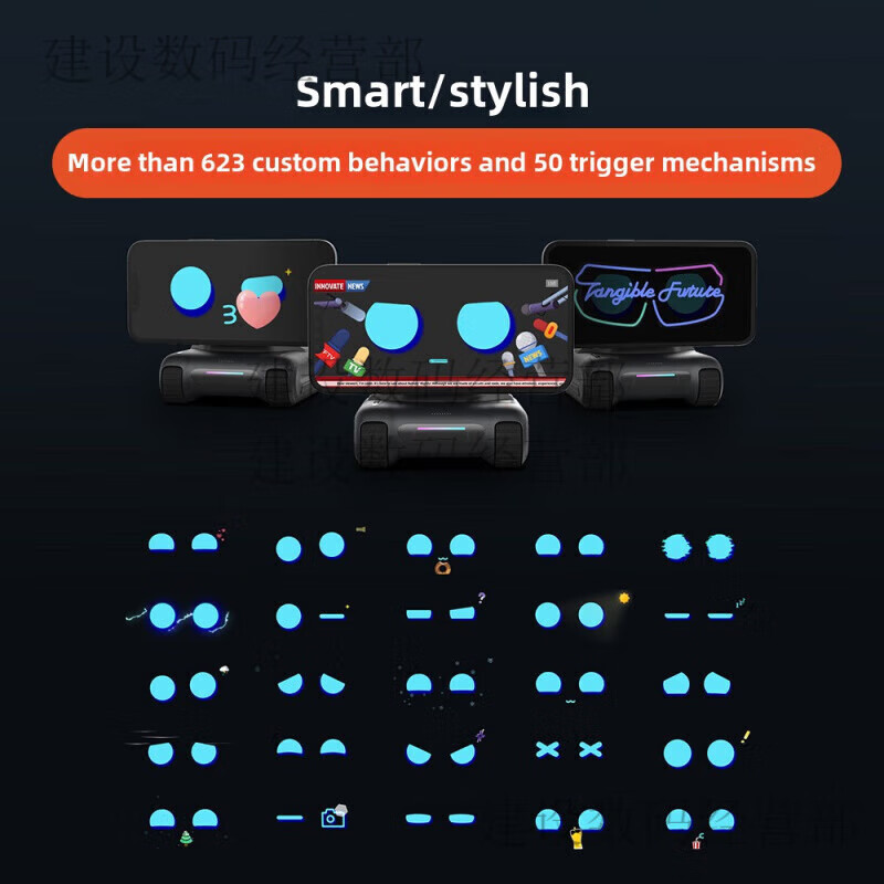 Lool RObot Robot Intelligent Desktop Robot Mobile Phone Ai Assistant Facial Recognition Gesture Interaction Starlight White LOOi + Suction Ring ++ Free Nine Benefits