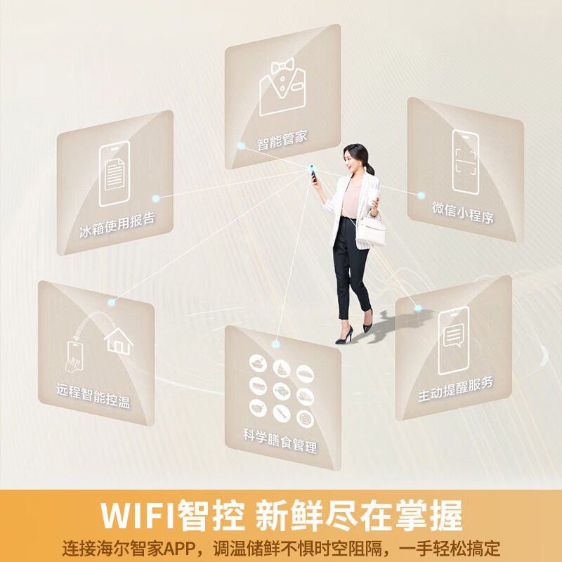 Haier ultra-thin and embedded 549-liter cross four-door first-class energy efficiency dual system dual frequency conversion dual cycle air-cooled frost-free double door independent ice making multi-door smart refrigerator AI energy saving + refrigerated ALP full area clean + frozen black gold purification