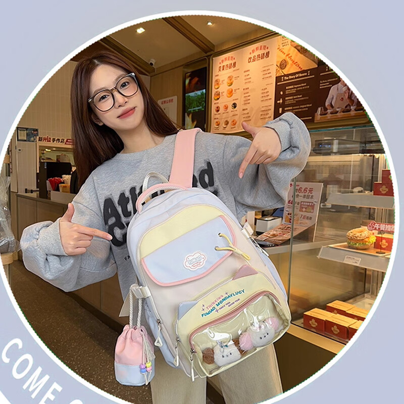 VICTORIATOURIST junior high school student schoolbag female high-profile lightweight backpack high school student college student computer bag burden-reducing large-capacity backpack