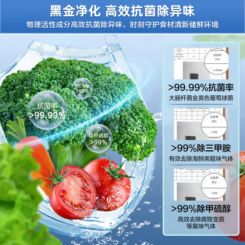 Haier refrigerator 537 liter side-by-side double door white first-class energy efficiency dual frequency conversion black gold purification and antibacterial air-cooled frost-free power-saving large-capacity household refrigerator 15% national subsidy 537L + first-class energy efficiency dual frequency + black gold purification and antibacterial