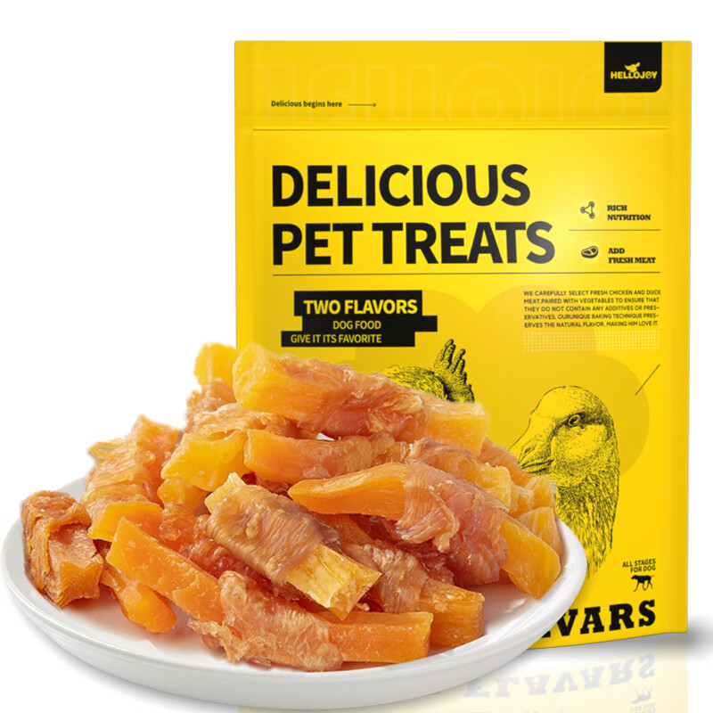 HELLOJOY Dog Snacks Chicken Breast Rolls Sweet Potato Chicken Jerky Teddy Snacks Dog Training Reward Chicken Wraps French Fries 360g