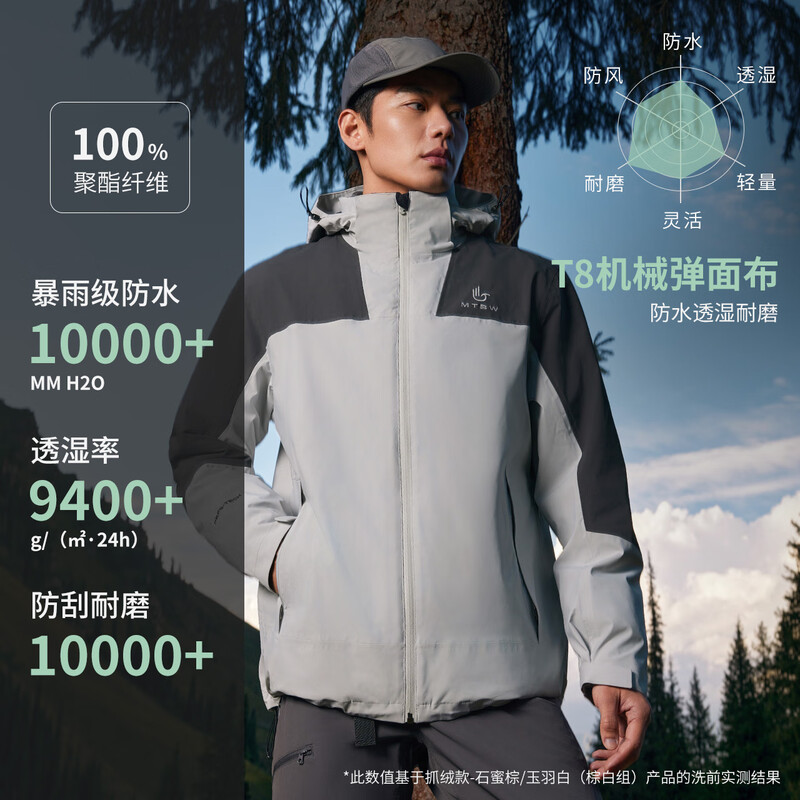 Metersbonwe Jacket for men and women, three-in-one plus velvet, thickened, waterproof couple's jacket, mountaineering clothing