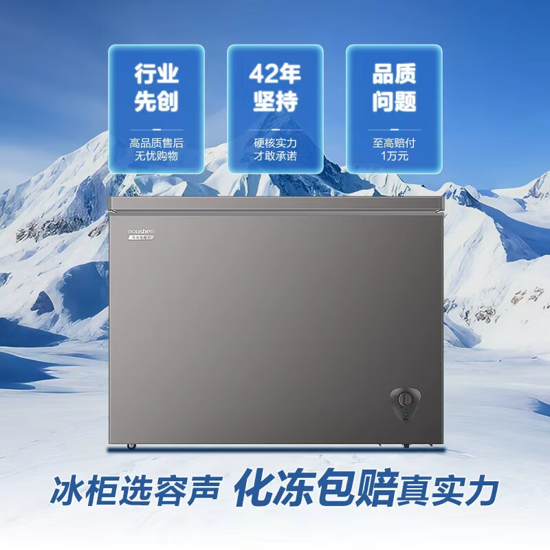 Ronshen 300L single-temperature household freezer PCM anti-corrosion inner tank with large capacity can store about 430 kilograms of meat, frost-reducing, energy-saving and odor-free freezer BD/BC-300ZMSMA national subsidy