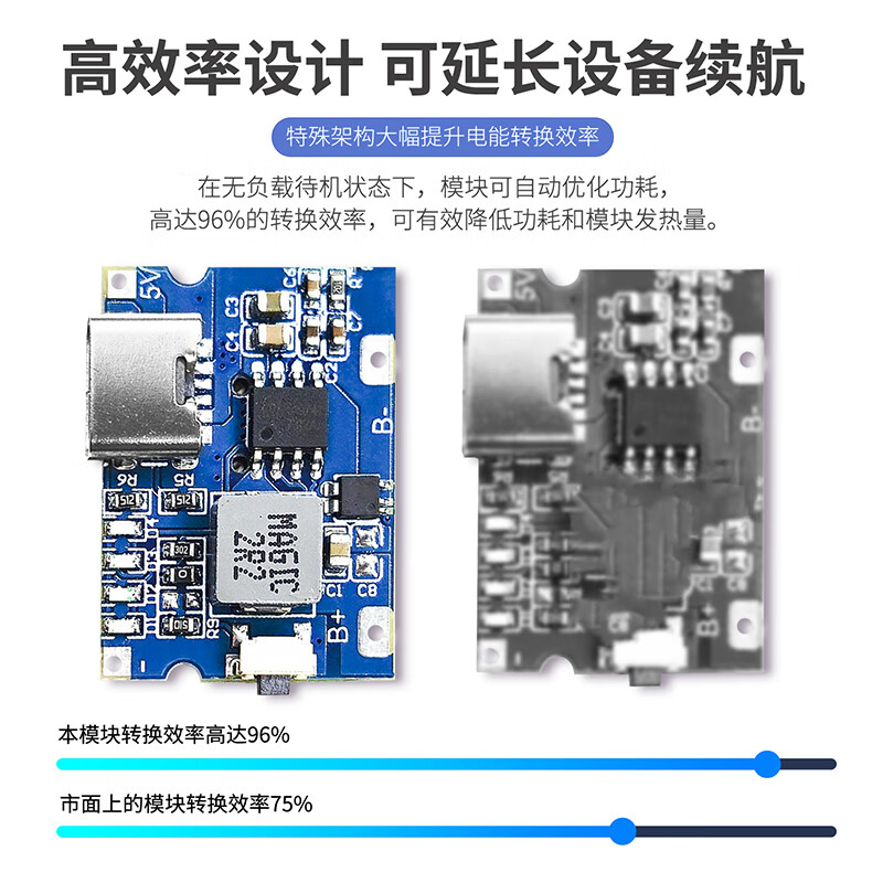 Dengshi Tang 5V2A/2.4A charge and discharge lithium battery charging module power supply USB-C port Type-C interface charging board charging power supply charging power board 5V2.4A charge and discharge module Type-C