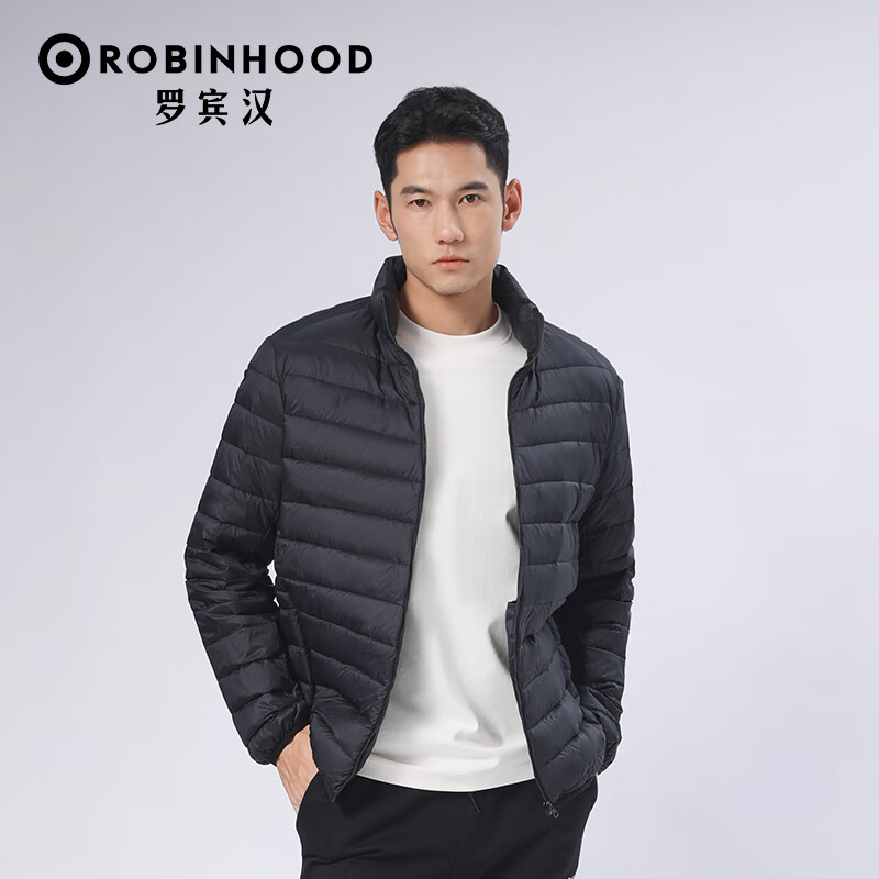 Robin Hood (ROBINHOOD) lightweight stand collar men's down jacket R138Y51130 One size too small, it is recommended to order the next size, medium gray M (170/88A)