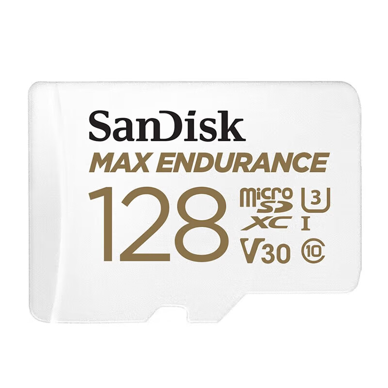 SanDisk 128GB TF (MicroSD) memory card 4K V30 U3 is suitable for home monitoring and driving recorder memory cards. It is durable and has longer recording time.