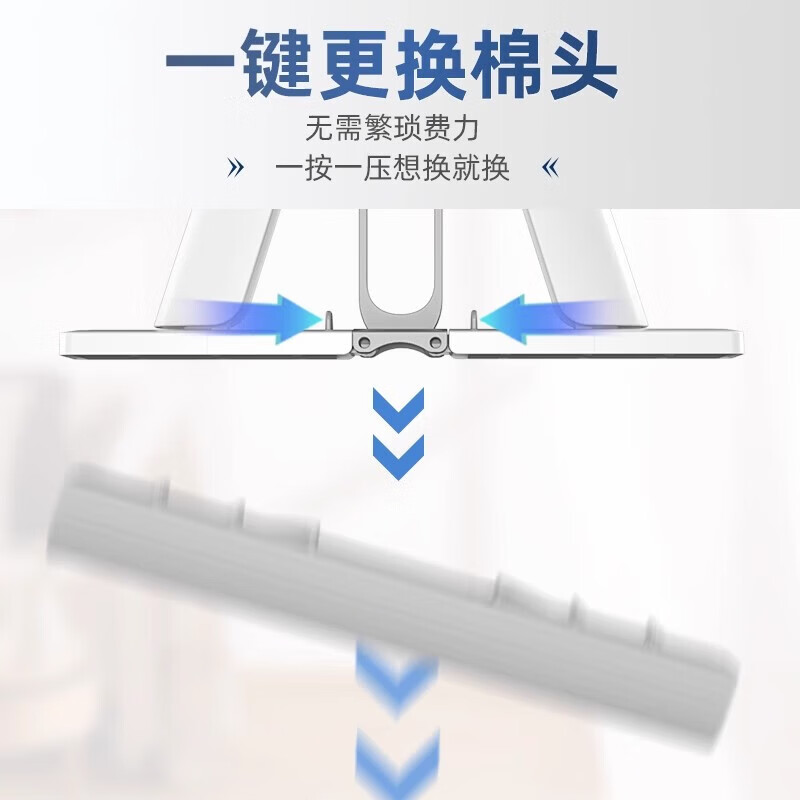 Sorbonne collodion mop 33cm 2-head household one-mop, hand-wash-free 2025 new mopping artifact absorbent sponge mop