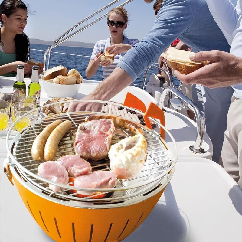 NAOISKEY LotusGrill German Lotus barbecue household oven-free grill outdoor villa stove charcoal barbecue gray small size