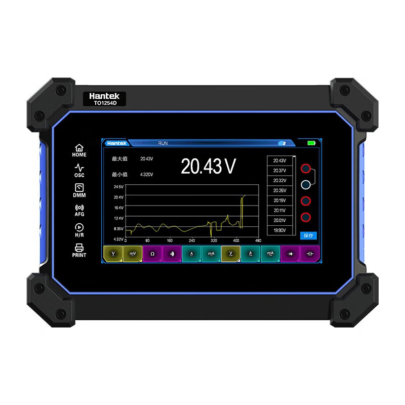 Hantek digital flat-panel oscilloscope full touch portable 4-channel 250M TO1252D (multimeter + signal source)