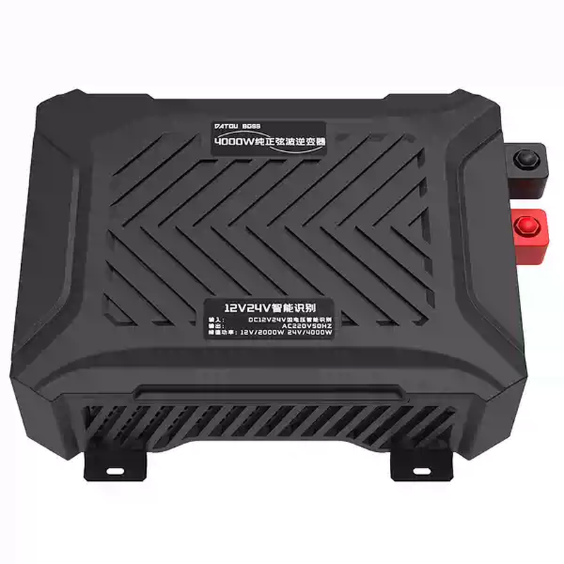 Pure sine wave inverter for intelligent identification of high-power trucks, black 4000W 220V12V