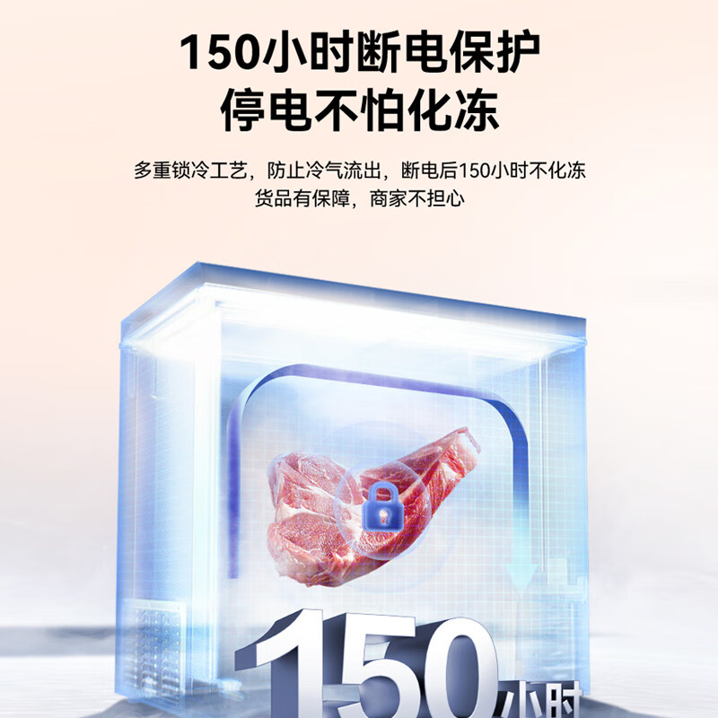 Ronshen 300L power-off protection, large freezing power, PCM antibacterial liner-35, cryogenic locking, 80% efficient defrosting, household and commercial horizontal large freezer BD/BC-300E10HNLAD
