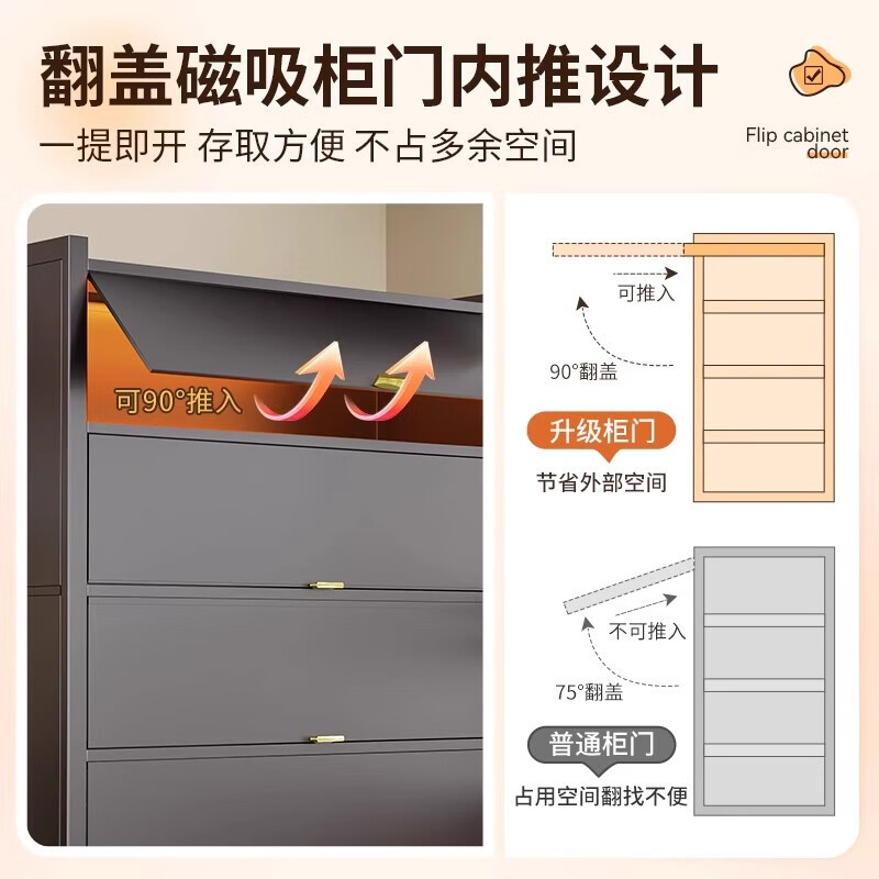Kitchen rack floor-standing multi-layer simple dining side storage cabinet household slate microwave storage cabinet cupboard cabinet gray all-iron door style 4 doors 5 layers high 149 long 60 wide 42